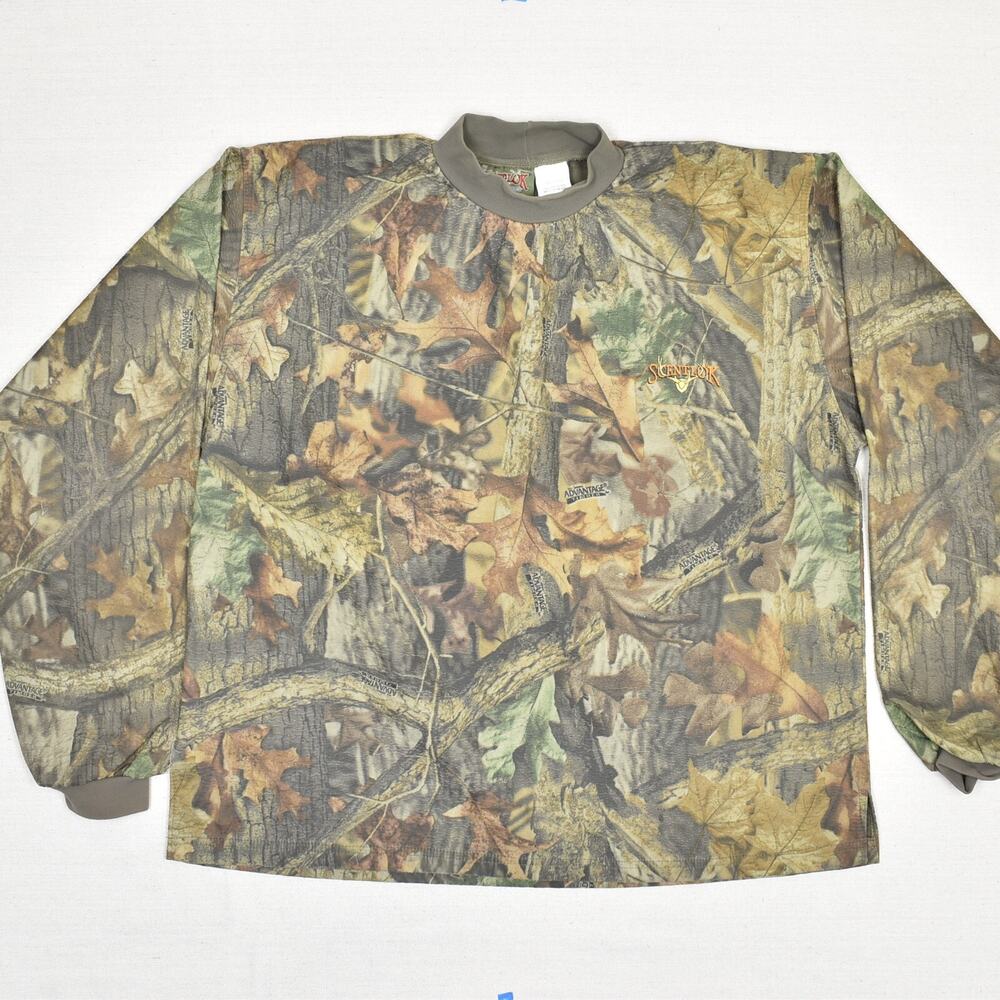 Scent Lok Men's Pullover Sweater Crewneck Camouflage Polyester Brown Size 2X USA
